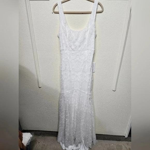 Lulus Eternity of Romance White Embroidered Mermaid Maxi Dress Bridal Party Boho - Picture 6 of 12
